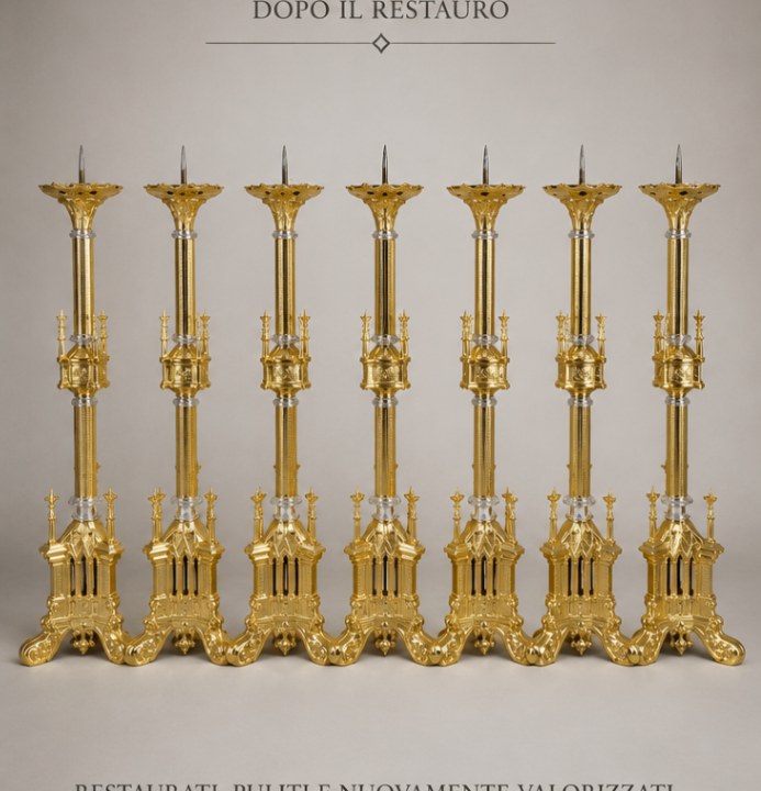 Candelabri Neogotici — dopo il restauro