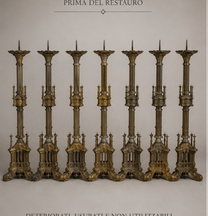 Candelabri Neogotici — prima del restauro