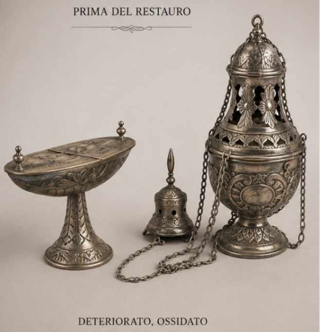 Navicella e Turibolo — prima del restauro