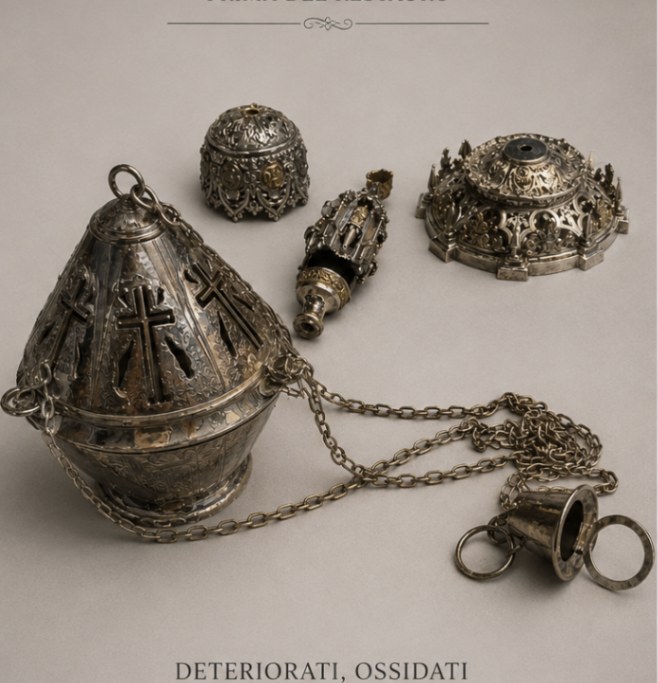 Turibolo in Argento — prima del restauro