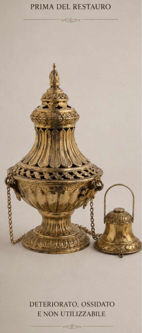 Turibolo in Ottone — prima del restauro